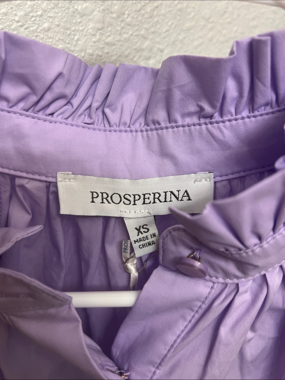 Lavender Ruffle Collar Button-Front Blouse - Picture 3 of 4